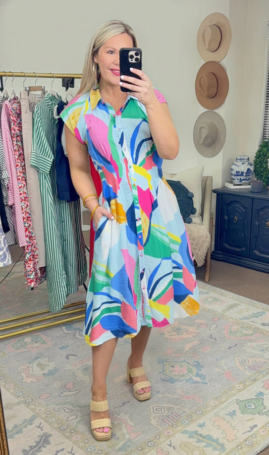 Color Story Abstract Midi Dress