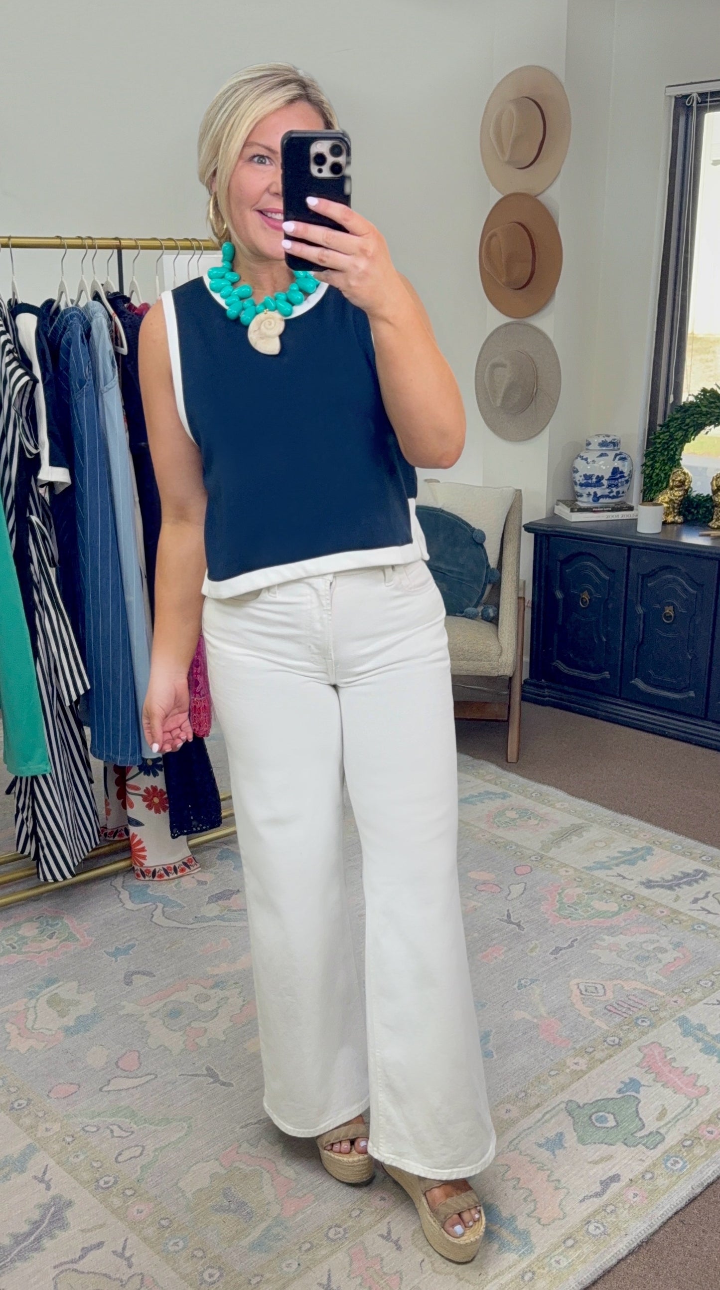 **MORE COLORS** Winning Streak Contrast Trim Top