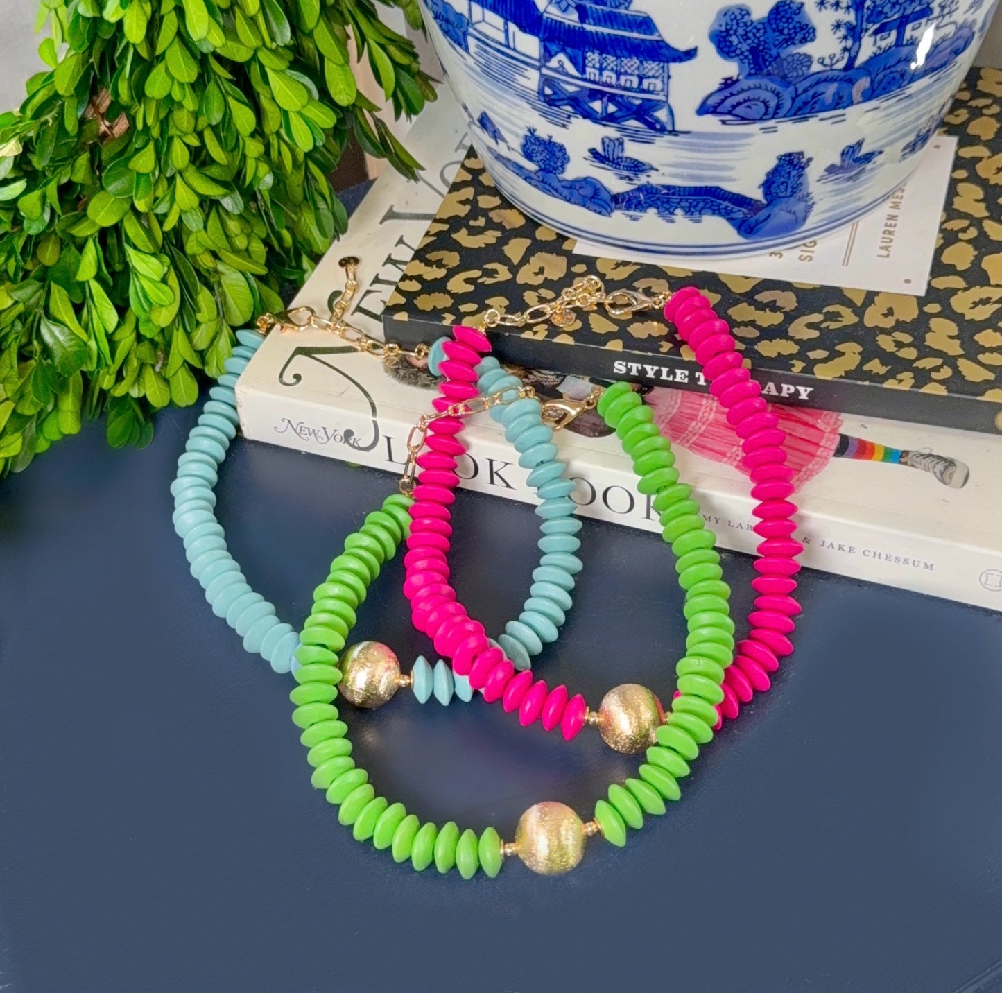 Azure Accent Beaded Necklace