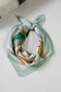 Serene Scene Abstract Palm Silk Neck Scarf
