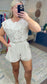 Amalfi Coast Embroidered Linen Short Set