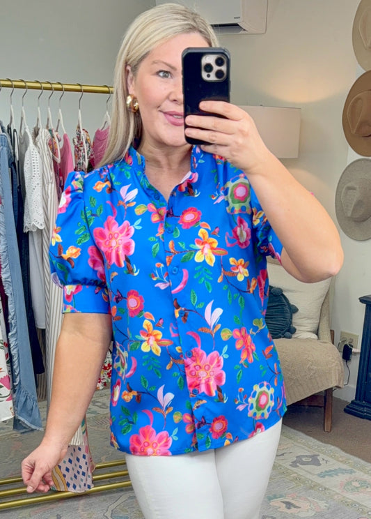 Talk About Love Printed Poplin Blouse