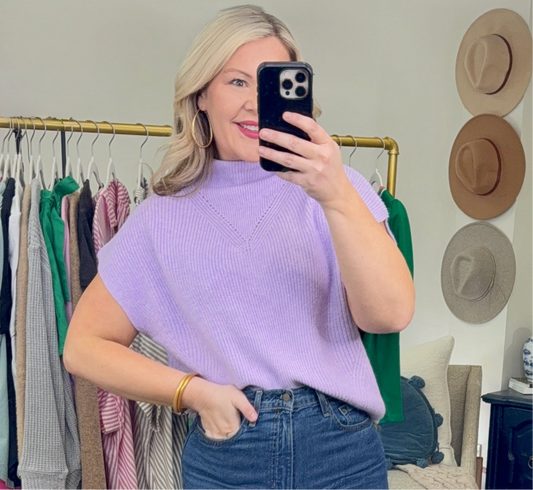 Soft Focus Mock Neck Knit Top