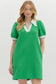 Free Time Scallop Collar Shirt Dress