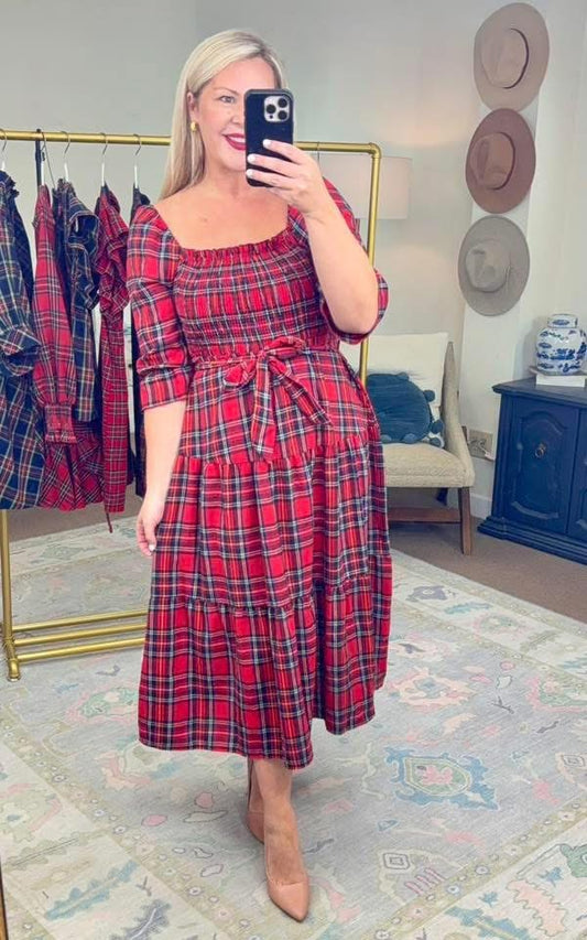 Red Tartan Nap Dress