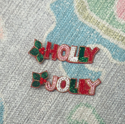 Holly Jolly Christmas Beaded Earrings