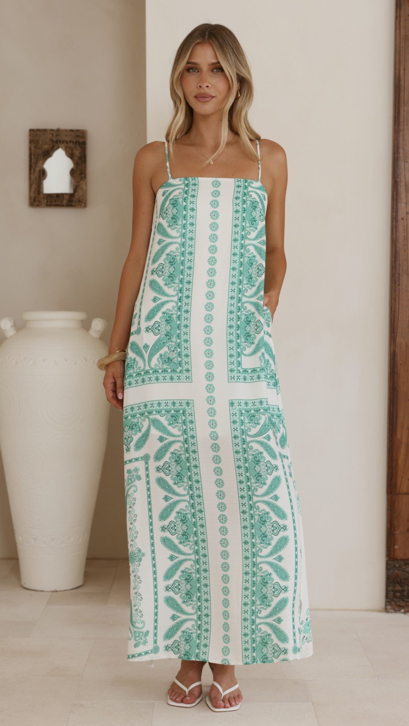 Verdant Villa Printed Maxi Dress