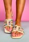 Precious Stone Embellished H Cut Sandals
