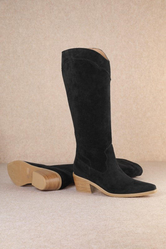 Miracle Mile Vegan Suede Boots in Black