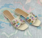 Precious Stone Embellished H Cut Sandals