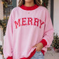 Merry Dot Letter Mock Neck Sweatshirt