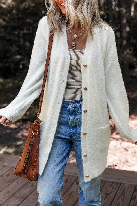 See You Layer Mohair Button Up Cardigan