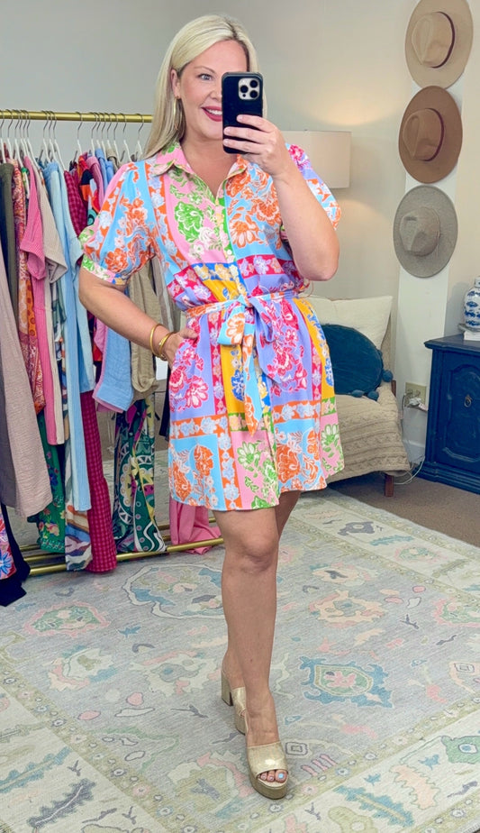 Sights of Nantucket Printed Shirt Dress