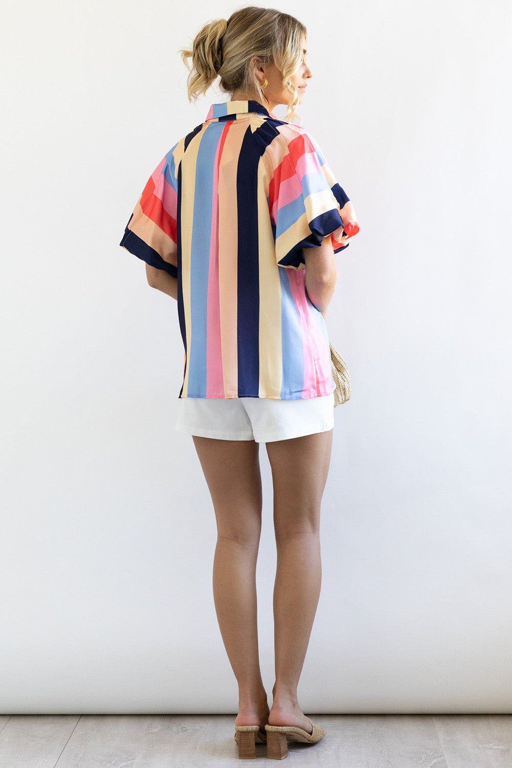 Color Block Stripe Blouse