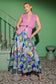 Garden Whimsy Watercolor Midi Skirt