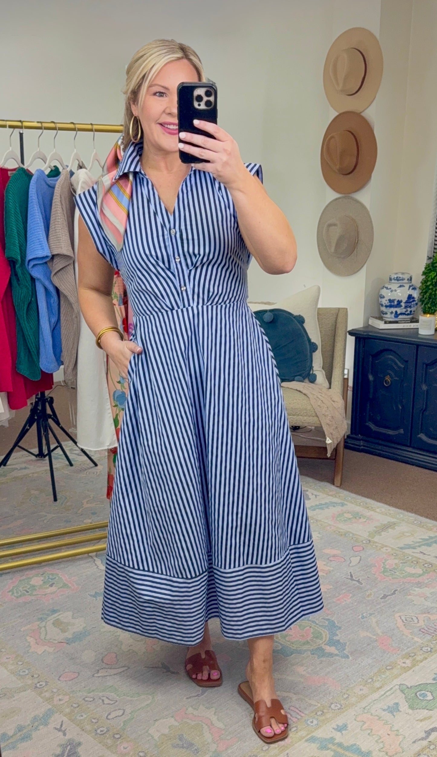 ✨RESTOCK✨ Harbor Club Tie-Front Stripe Midi Dress