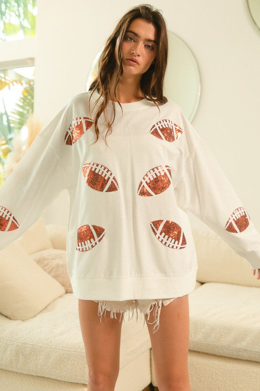 *MORE COLORS* Tailgate Cutie Sequin Football Pullover