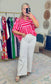 ENTRO: Bold Moves Stripe Colorblock Blouse