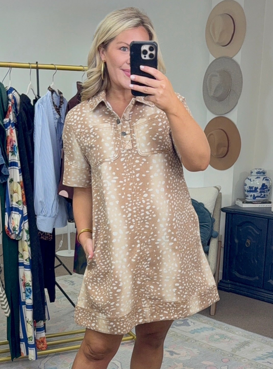 Fawn Over You Deer Print Dress