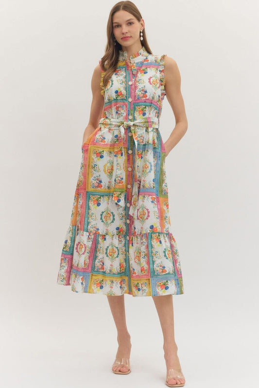Heirloom Market Print Midi Dress