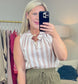 Straight Away Button Down Stripe Blouse