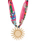 Ray of Sunshine Hammered Pendant Scarf Necklace