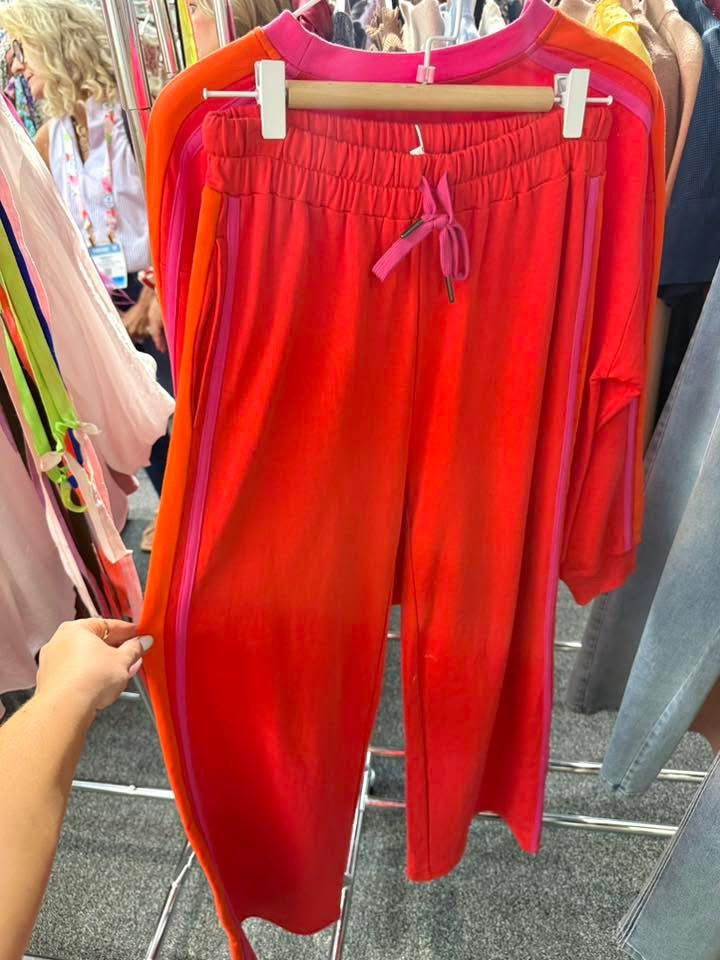FATE: Track Record Colorblock Stripe Wide Leg Pants