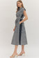 Nice Girl Belted Stripe Midi Dress