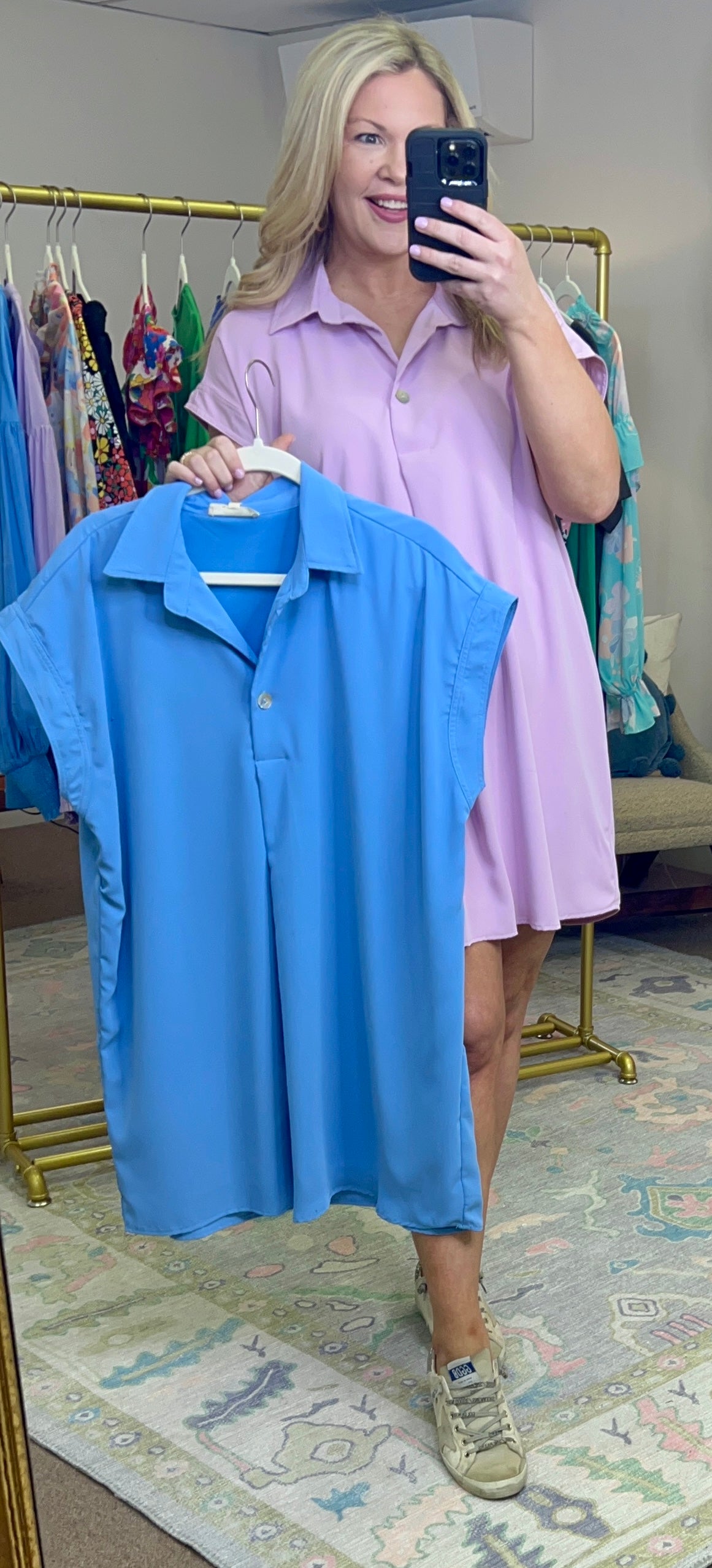 Center Pleat Shirt Dress