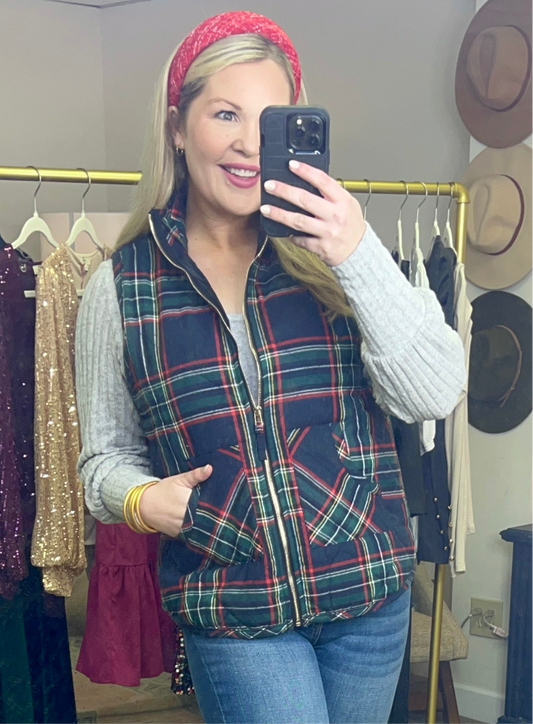 Tartan Plaid Quilted Vest