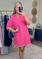 Scallop Hem Woven Shift Dress