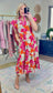 UMGEE: Peony Promenade Floral Print Tiered Midi Dress