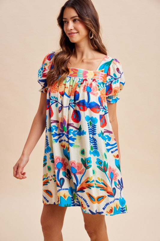 Casa Colorida Print Dress