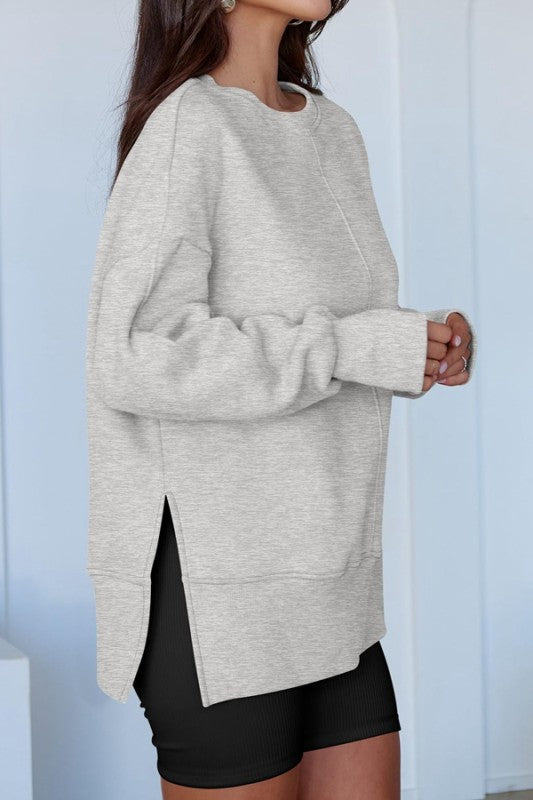 **MORE COLORS** Snug Life Split Hem Pullover