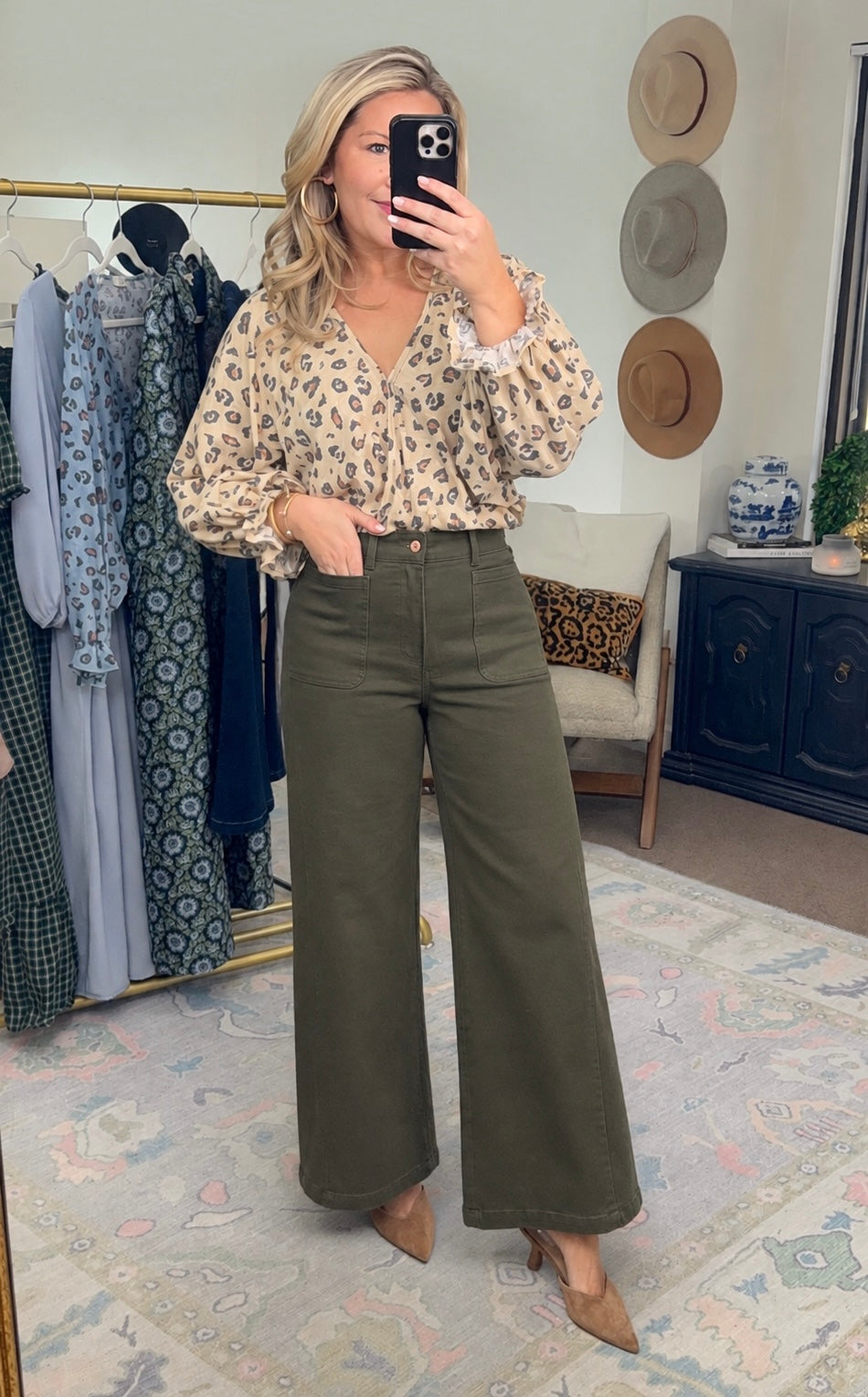 **MORE COLORS** ENTRO: She’s Smitten Leopard Print Surplice Blouse