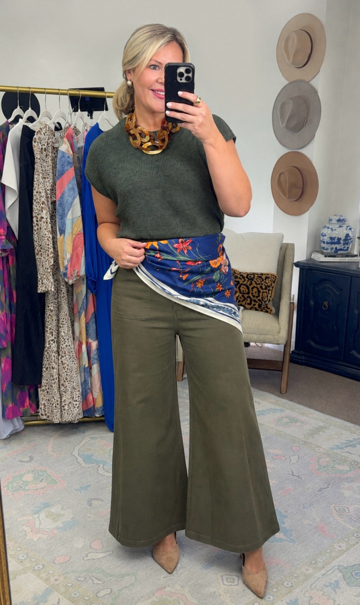 Autumn Affair Floral Print Twill Scarf