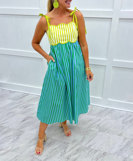 Main Squeeze Stripe Midi Dress