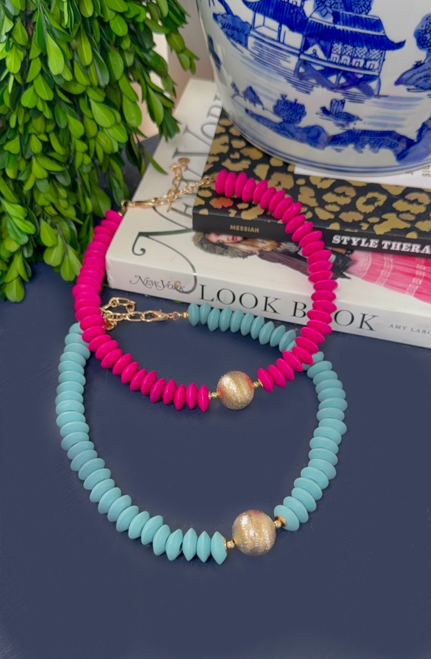 Azure Accent Beaded Necklace