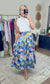 Garden Whimsy Watercolor Midi Skirt