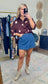 Point Taken Dot Print Button Up Blouse