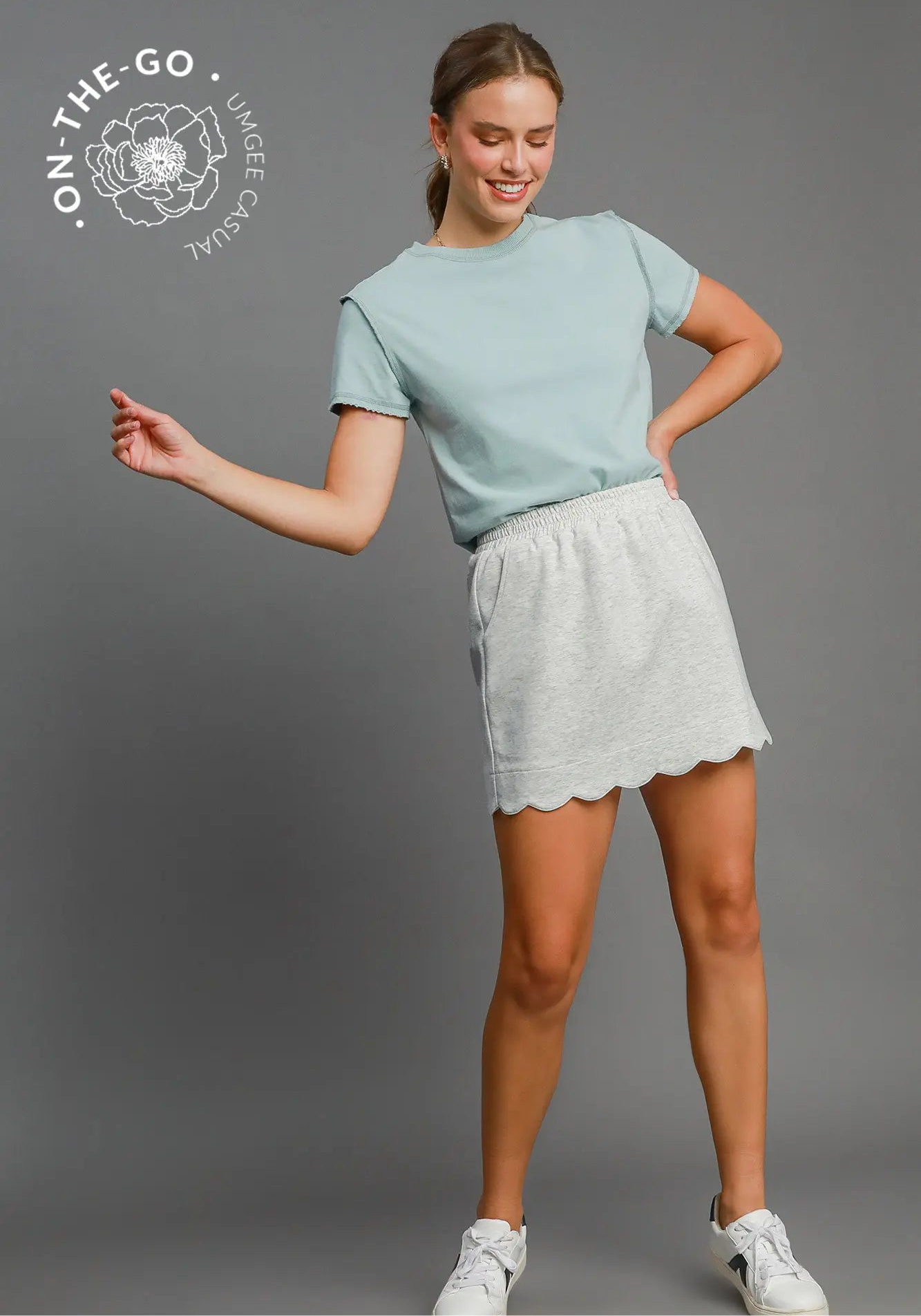 Sweetest Serve Scallop Athleisure Skirt