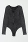 **MORE COLORS**Ribbed Henley Bodysuit
