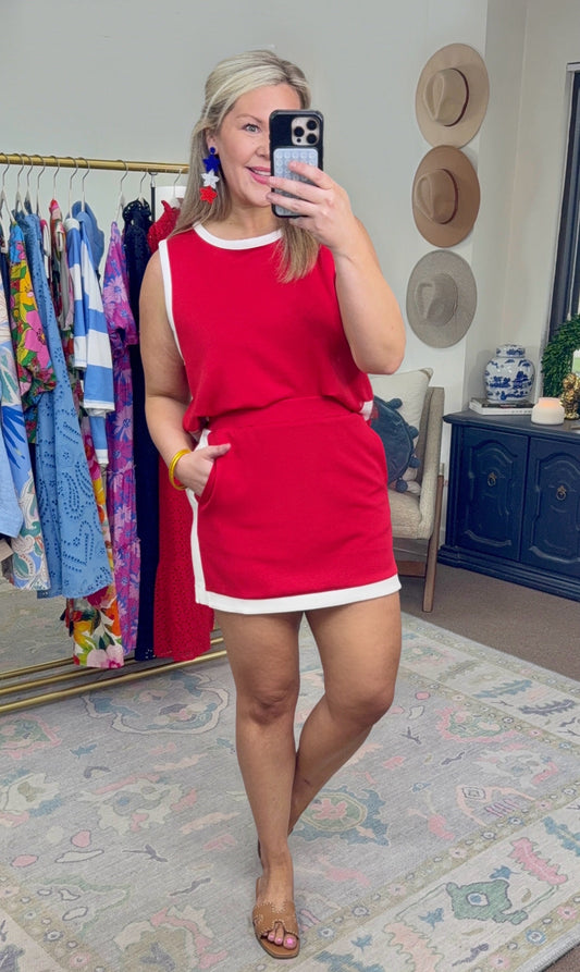 **MORE COLORS** Winning Streak Contrast Trim Skirt