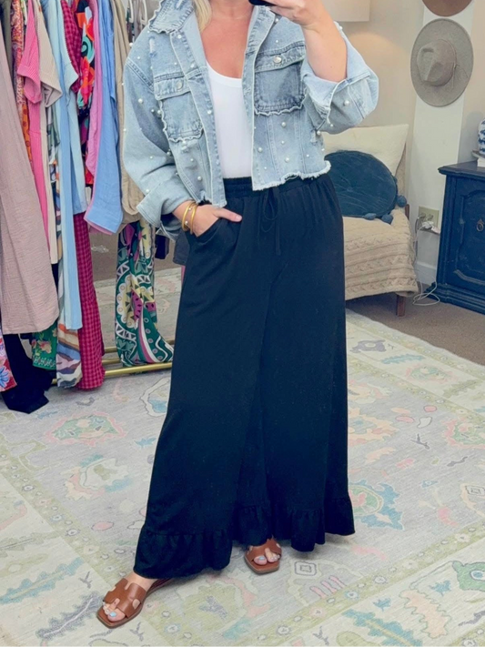 Down Time Ruffle Hem Pants