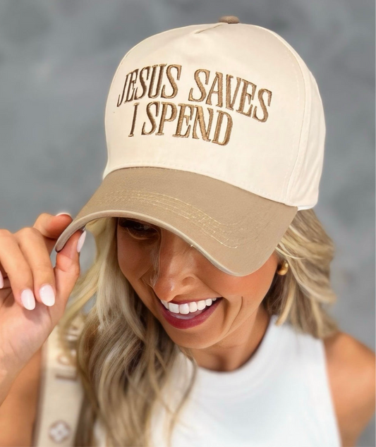 Jesus Saves I Spend Canvas Hat