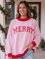Merry Dot Letter Mock Neck Sweatshirt