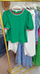 Lucky Me Color Block Puff Sleeve Top