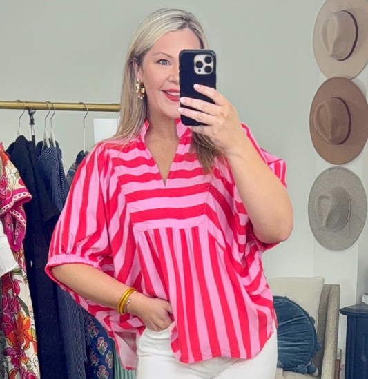 Bold Moves Stripe Colorblock Blouse