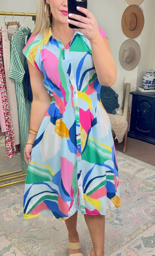 Color Story Abstract Midi Dress