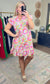 Summer Frills Print Button Down Dress